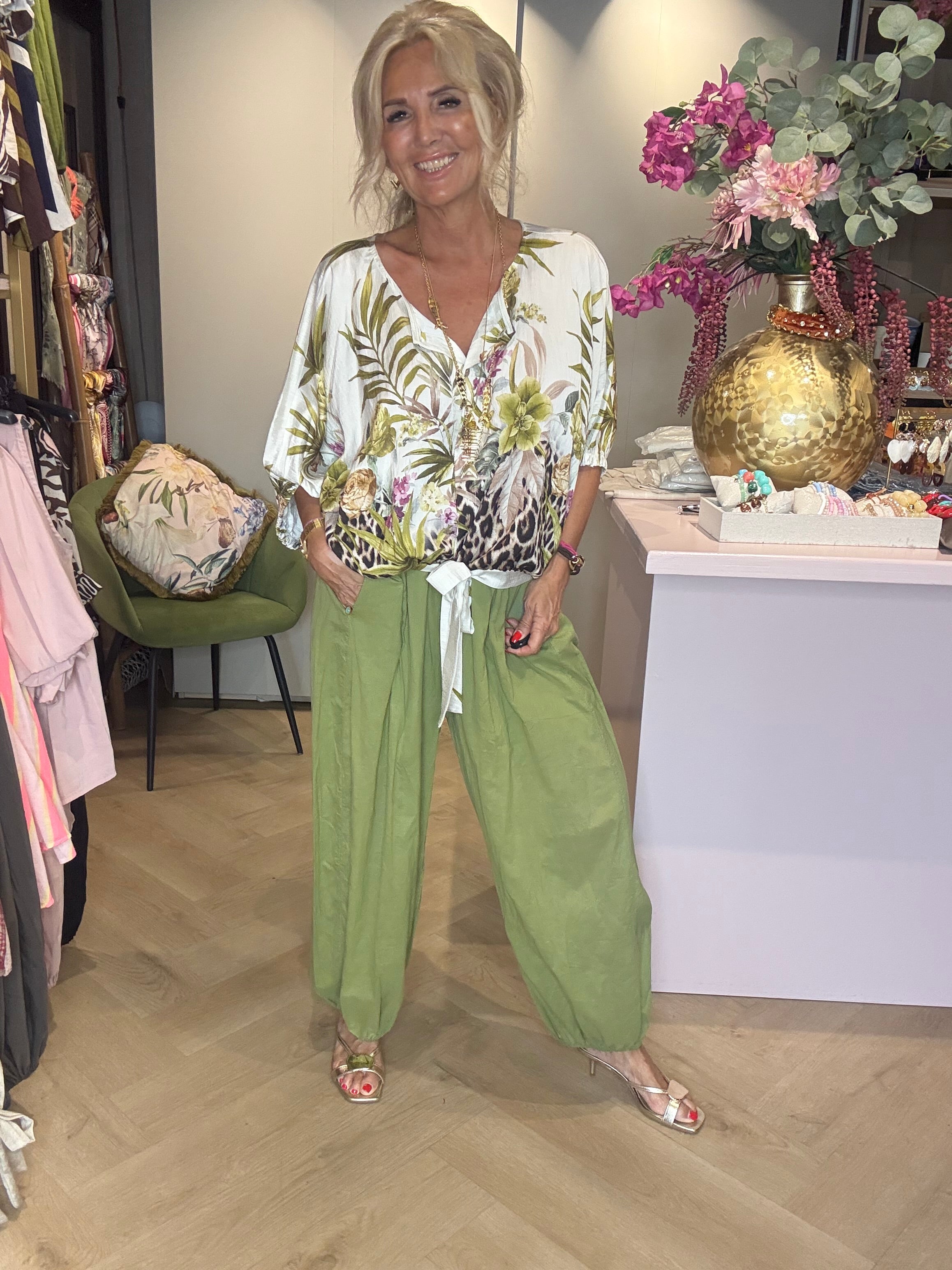 Bluse jungle matcha